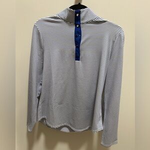 Chico's Blue and White Striped Shirt